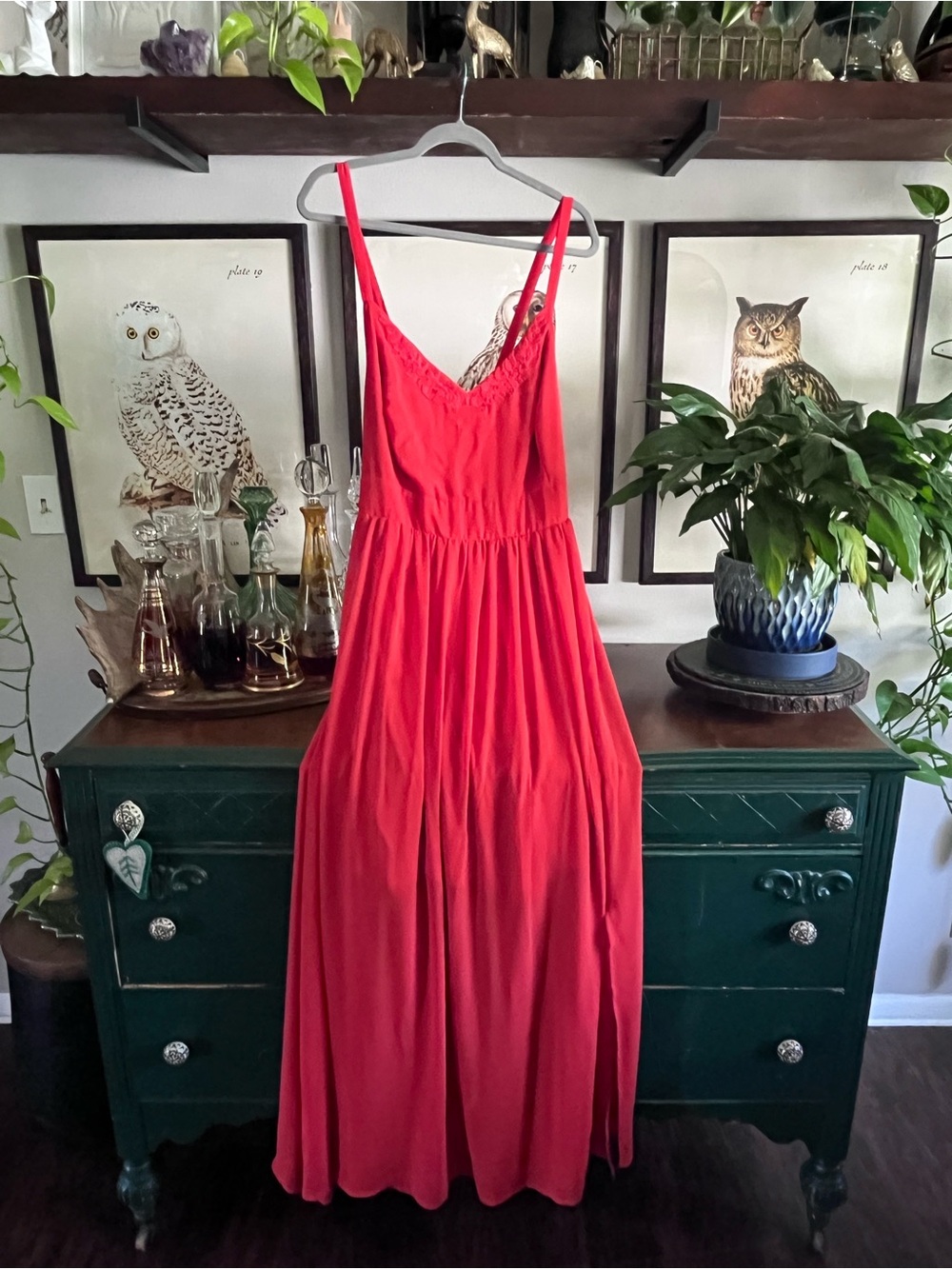 Torrid Maxi Dress with Sheer Overlay and Neck Detailng
